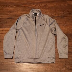 Men Nike Heather Gray Quarter-Zip Pullover